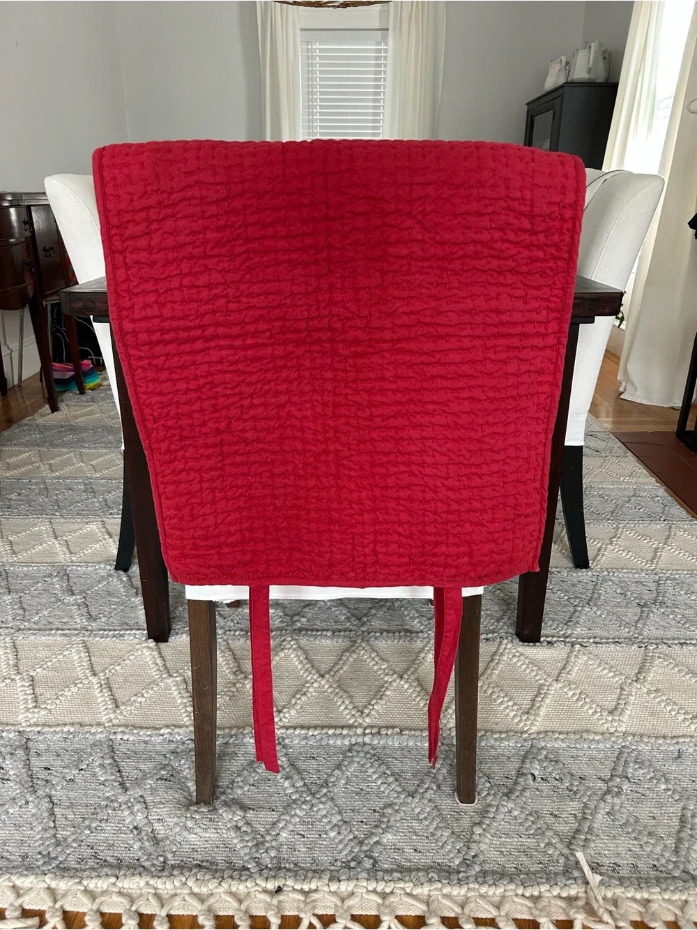 Pottery Barn Red Quilted Pillow Case